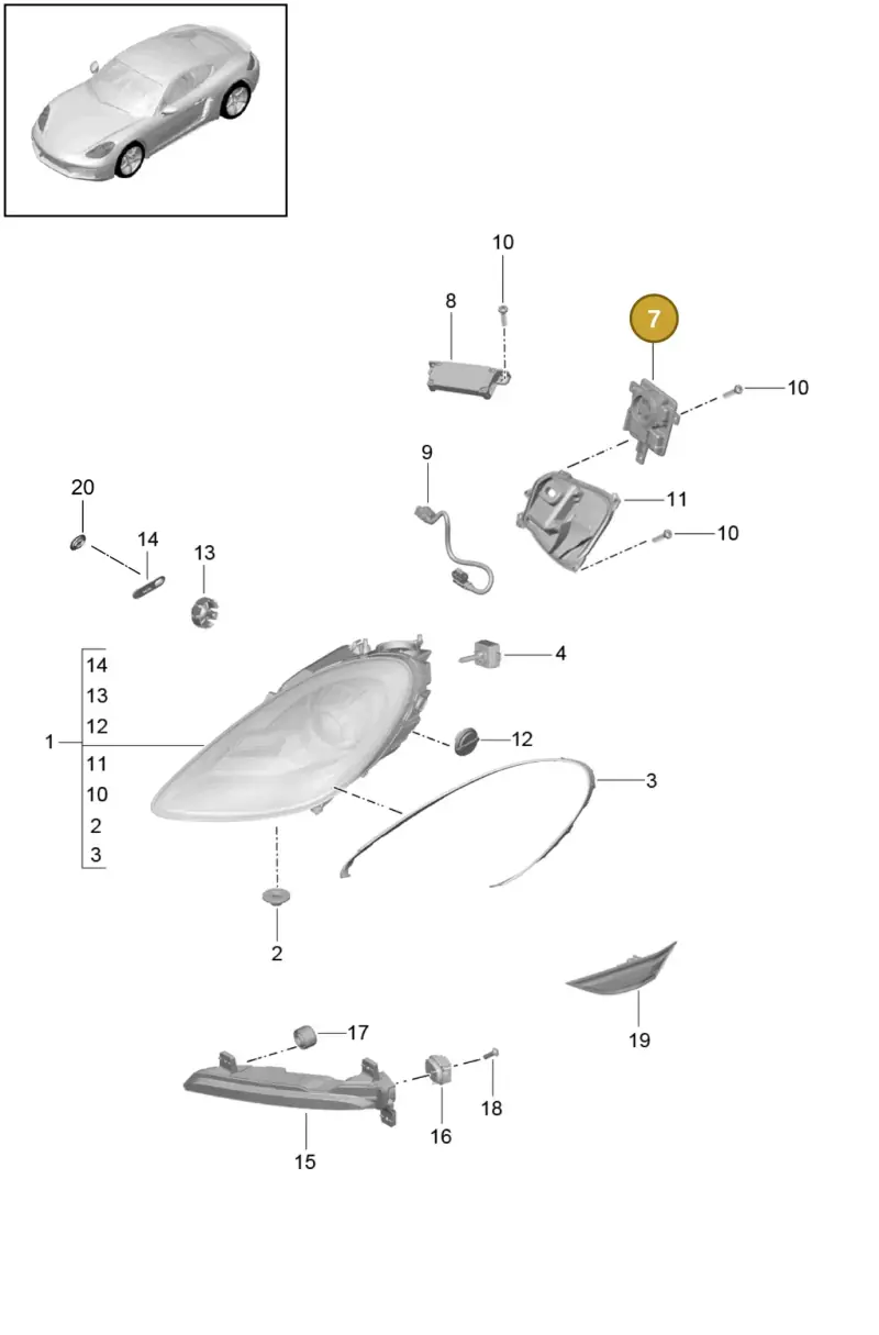 8K0941597F — Porsche Cayman (2016-) diagram p50905000, position 7