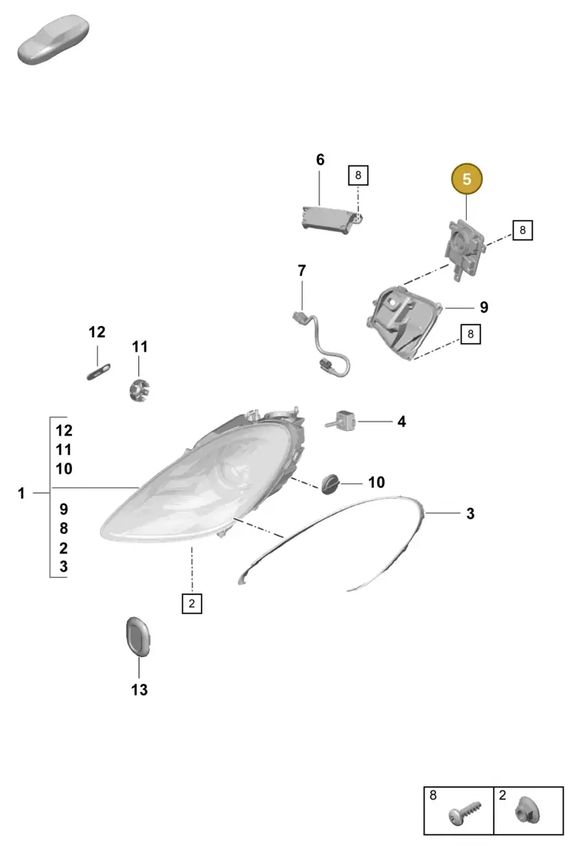 8K0941597F — Porsche Boxster Spyder (2019-) diagram p55905000, position 5