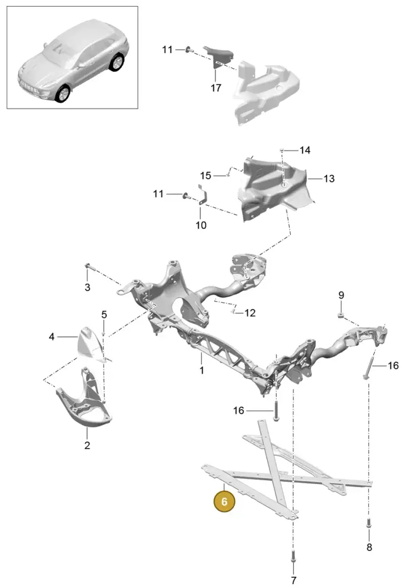 8K1399345E — Porsche Macan GTS (2013-2018) diagram p44401000, position 6