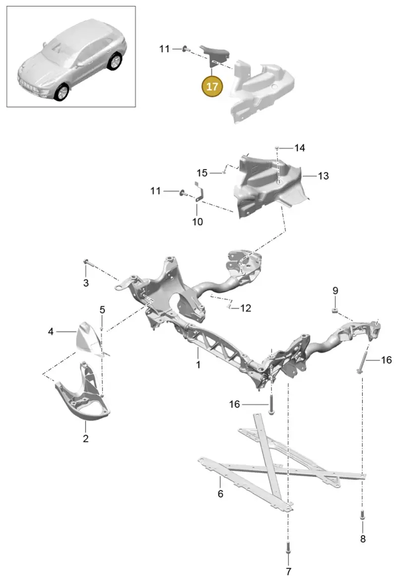 8R2399300A — Porsche Macan GTS (2013-2018) diagram p44401000, position 17