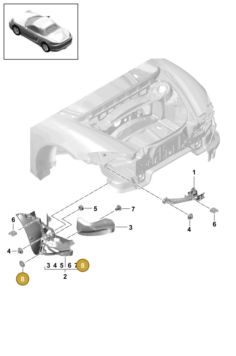 90015100603 — Porsche Boxster (2016-) diagram p48802030, position 8