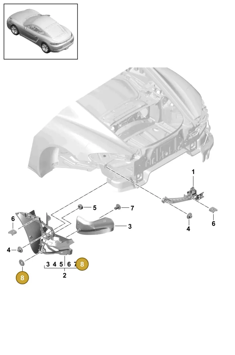 90015100603 — Porsche Cayman (2016-) diagram p50802030, position 8