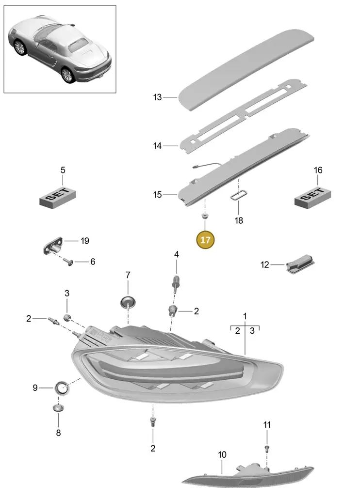 90037700901 — Porsche Boxster (2016-2019) diagram p48905005, position 17