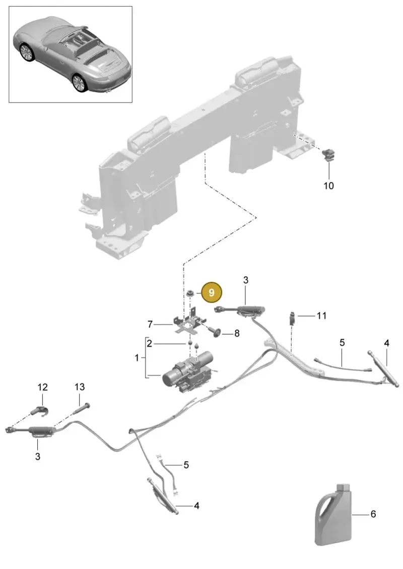 90037701001 — Porsche 991 Carrera 4 (2011-2016) diagram p38811055, position 9