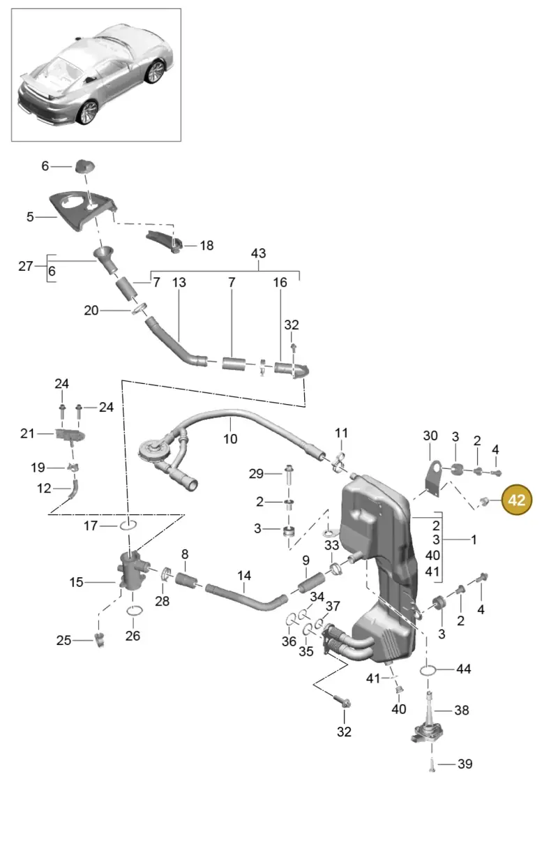 90037701001 — Porsche 911 (2013-2020) diagram p41104005, position 42