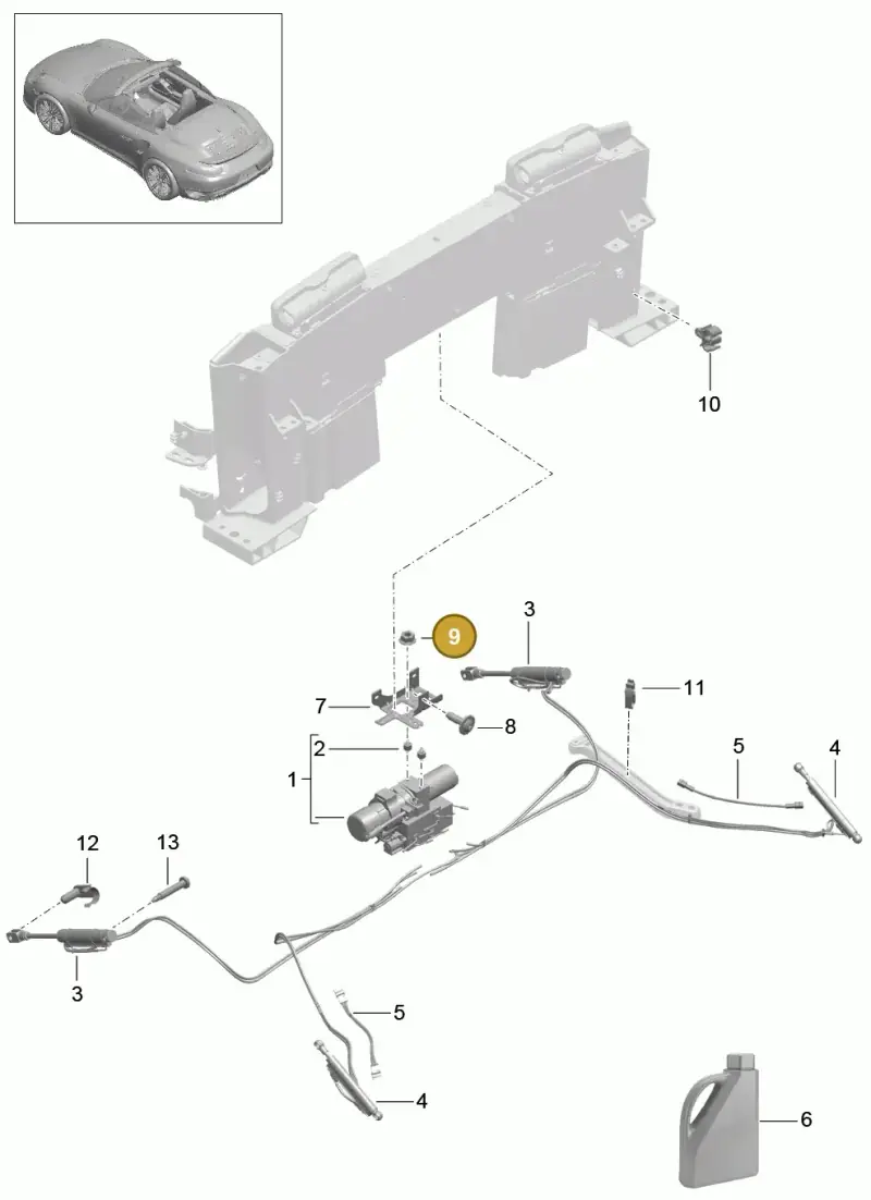 90037701001 — Porsche GT2 RS Clubsport (2013-2020) diagram p42811055, position 9
