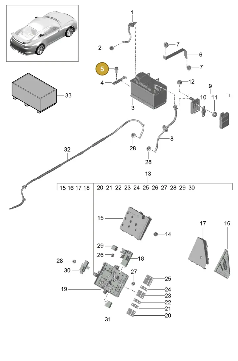 90037801701 — Porsche 911 (2013-2020) diagram p41902006, position 5