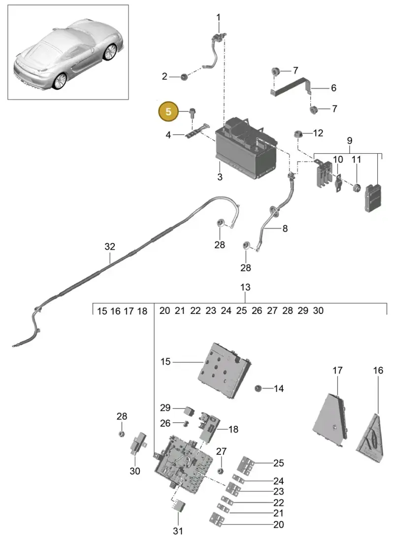 90037801701 — Porsche Cayman GT4 (2015-2016) diagram p45902006, position 5