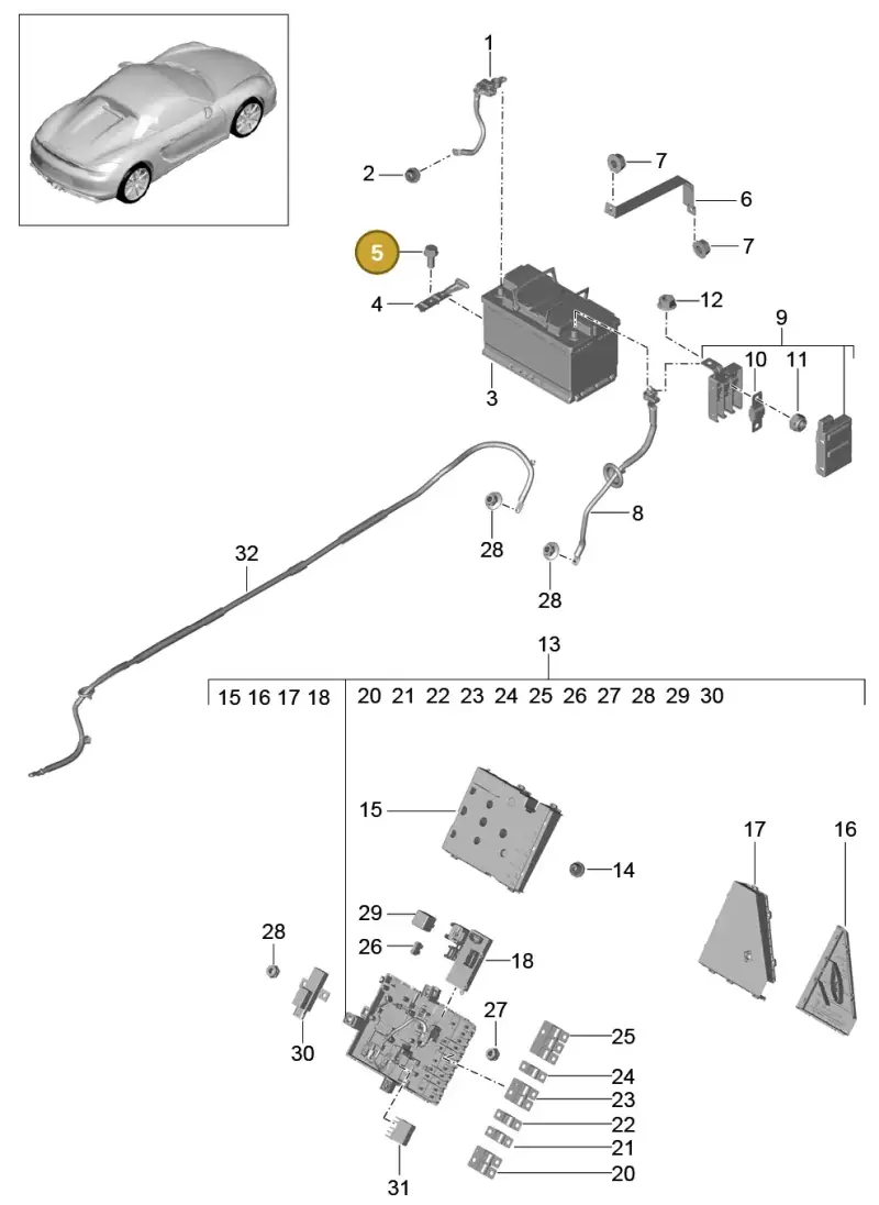 90037801701 — Porsche Boxster Spyder (2015-2016) diagram p46902006, position 5