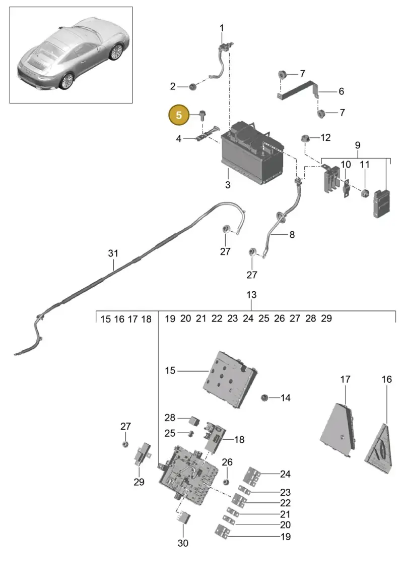 90037801701 — Porsche 911 (2016-2019) diagram p47902006, position 5