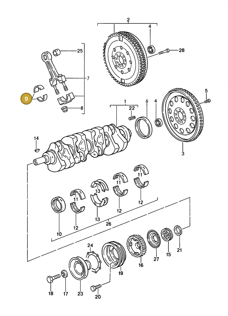 92810314357 — Porsche Coupe (1991-1995) diagram p15102000, position 9