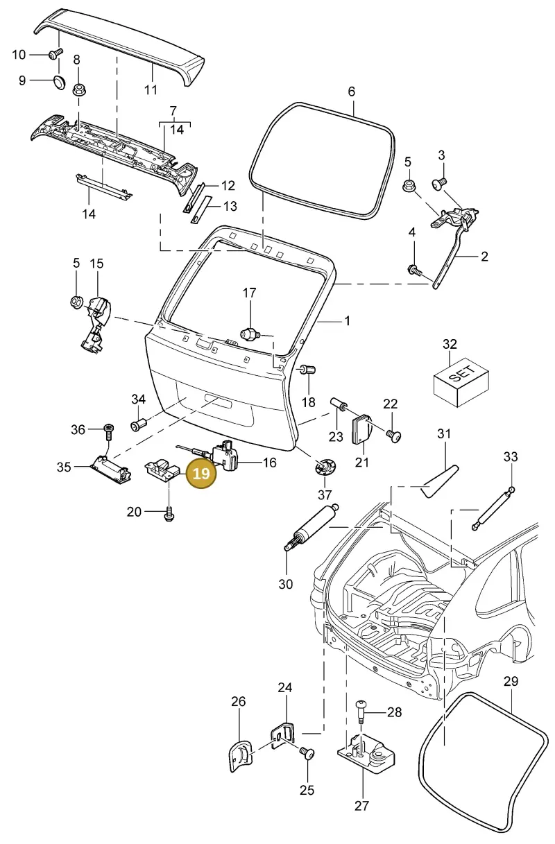 95551250502 — Porsche Cayenne (2002-2006) diagram p24803005, position 19