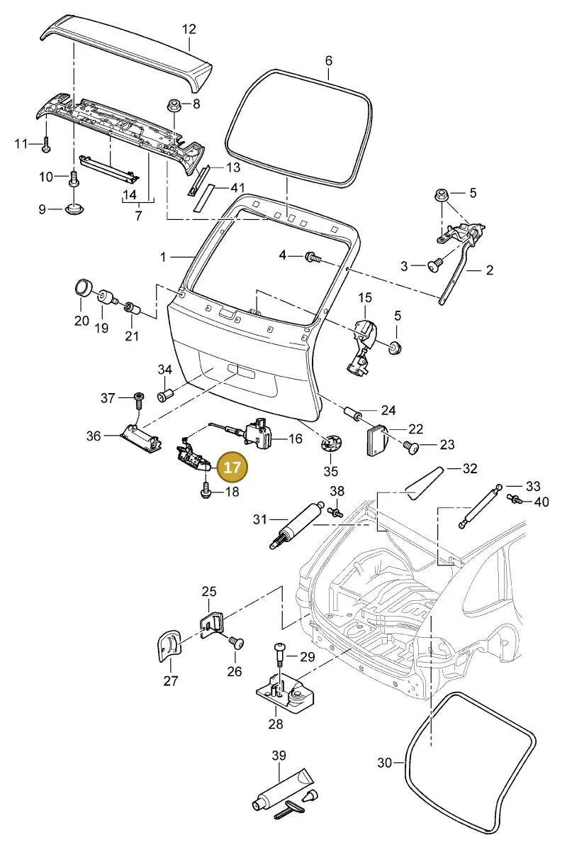 95551250502 — Porsche Cayenne (2007-2010) diagram p31803005, position 17