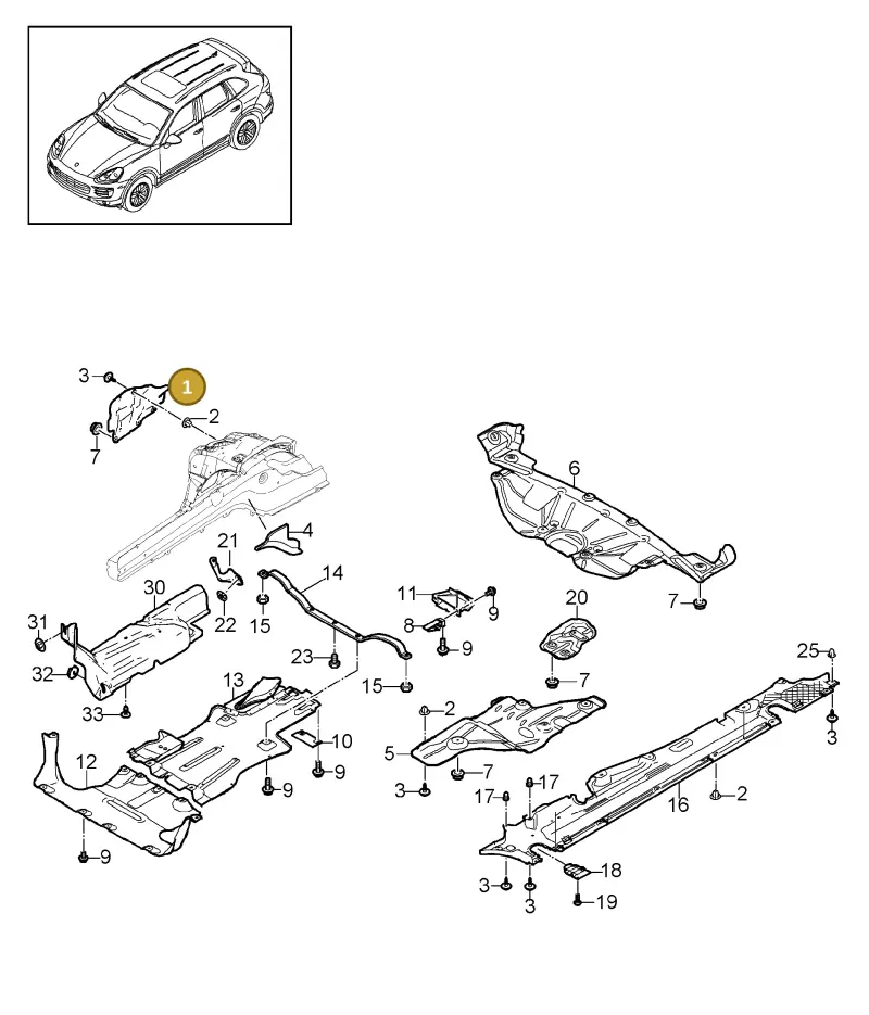 95850461504 — Porsche Cayenne (2010-2018) diagram p37801070, position 1
