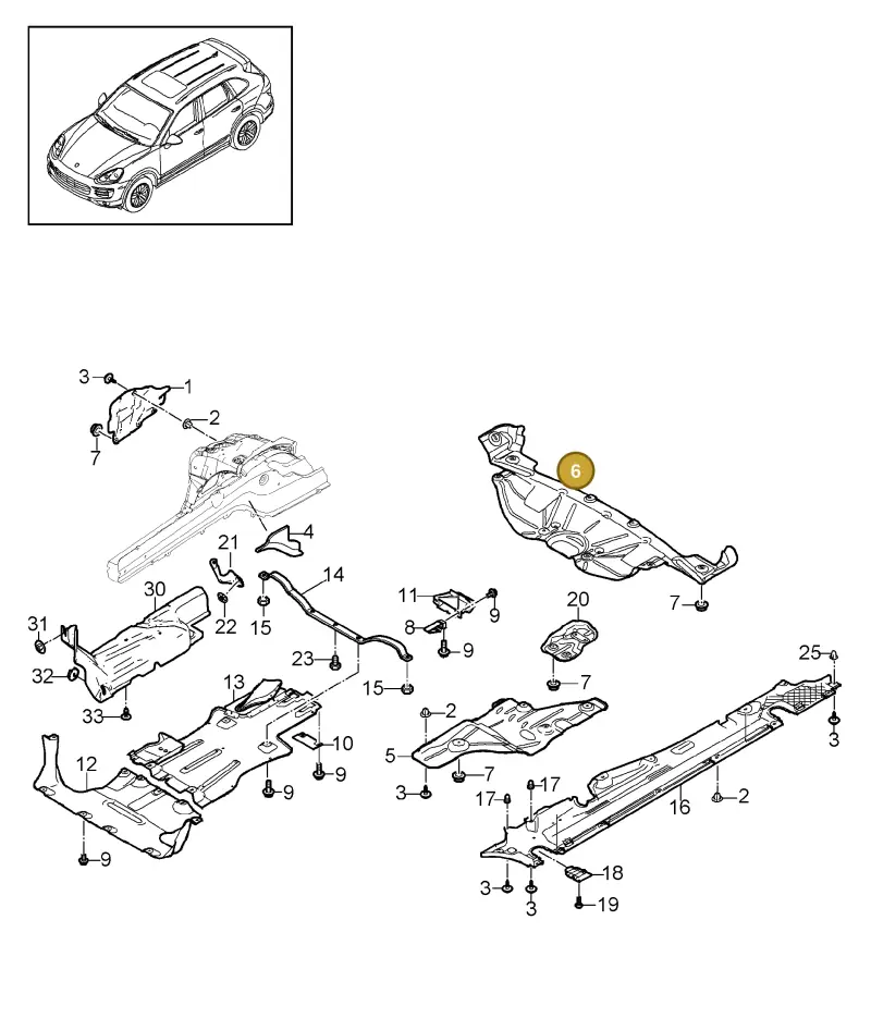 95850471101 — Porsche Cayenne (2010-2018) diagram p37801070, position 6