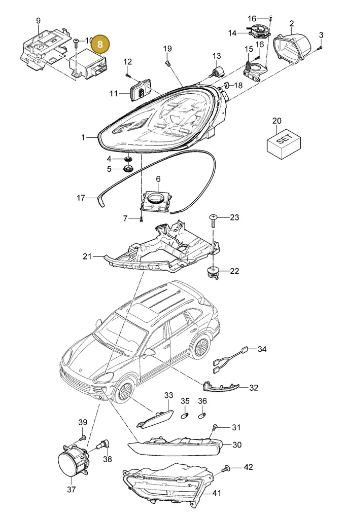 95861838600 — Porsche Cayenne (2010-2018) diagram p37905000, position 12+8