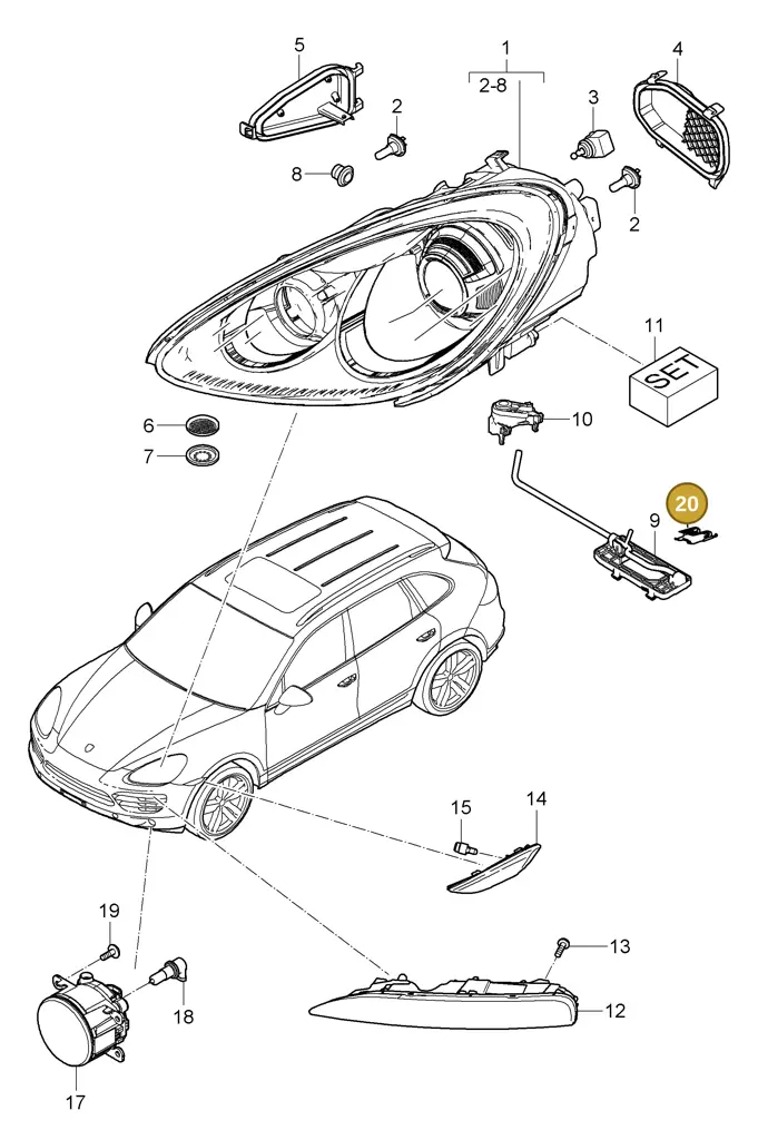 95863116000 — Porsche Cayenne (2010-2018) diagram p37905000, position 20+25