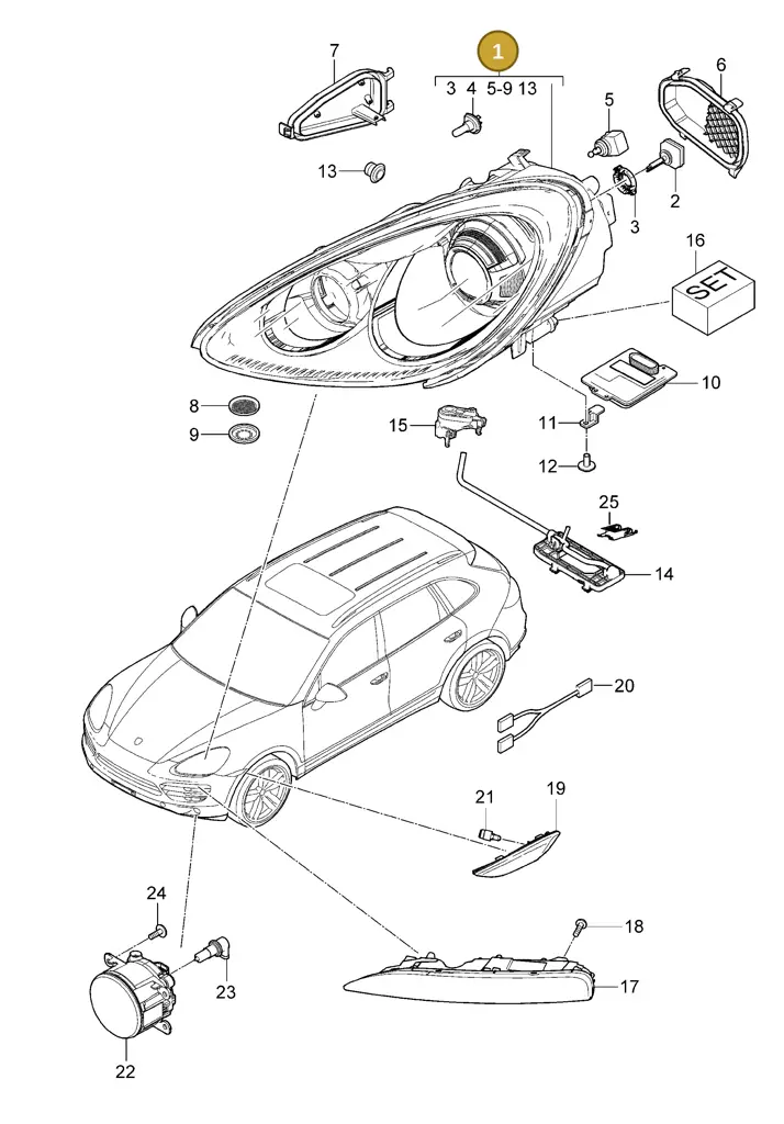 95863117512 — Porsche Cayenne (2010-2018) diagram p37905000, position 1