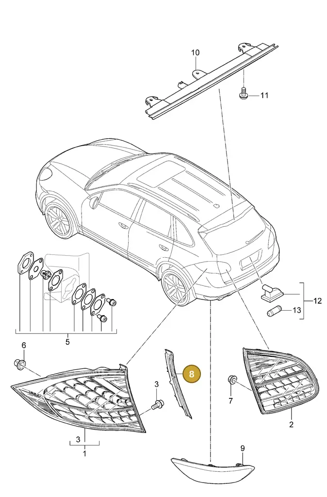 95863125500 — Porsche Cayenne (2010-2018) diagram p37905000, position 8