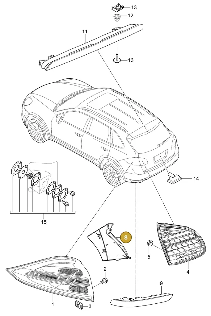 95863126600 — Porsche Cayenne (2010-2018) diagram p37905000, position 8