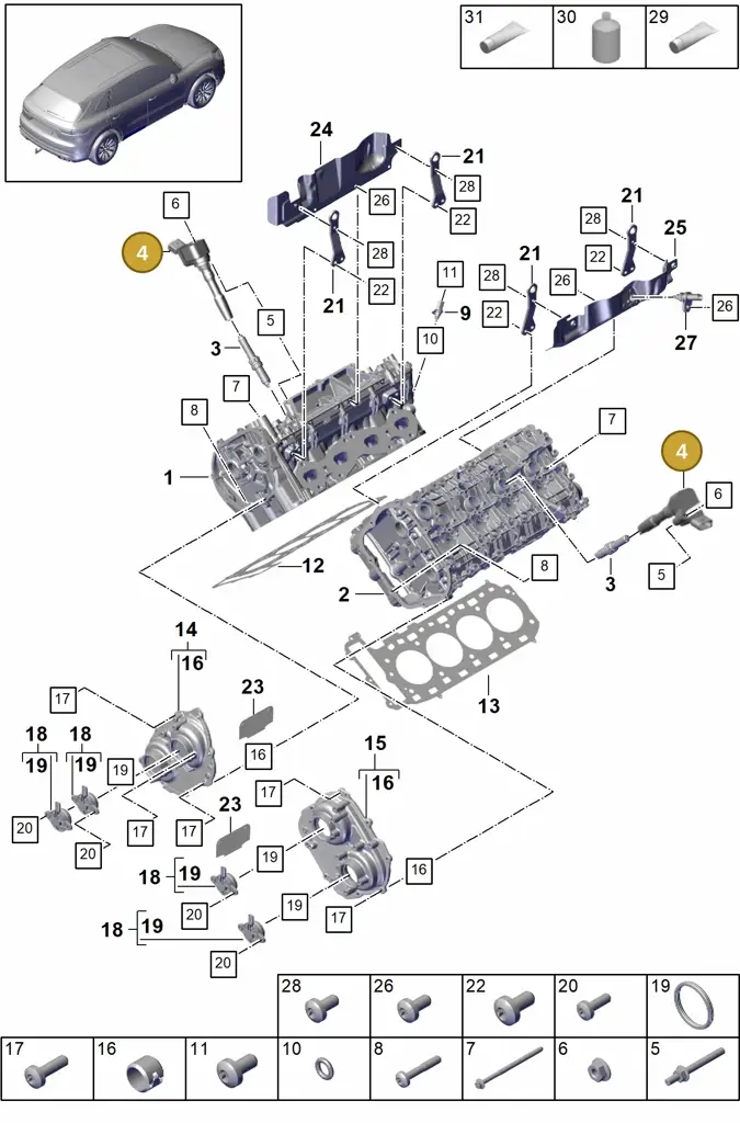 95890511001 — Porsche Cayenne Diesel V6 (2017-2023) diagram p51103000, position 4