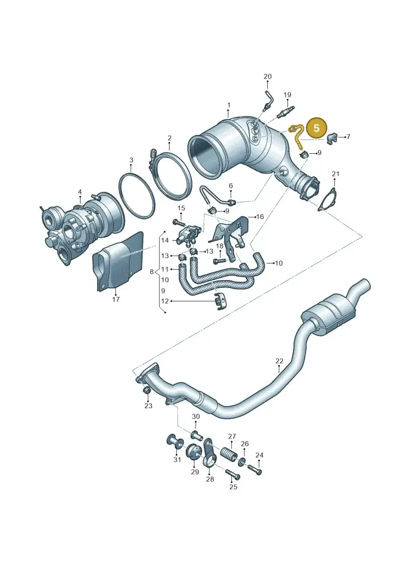 95B131205 — Audi RS4 Avant (2017-2025) diagram 438253495, position 5