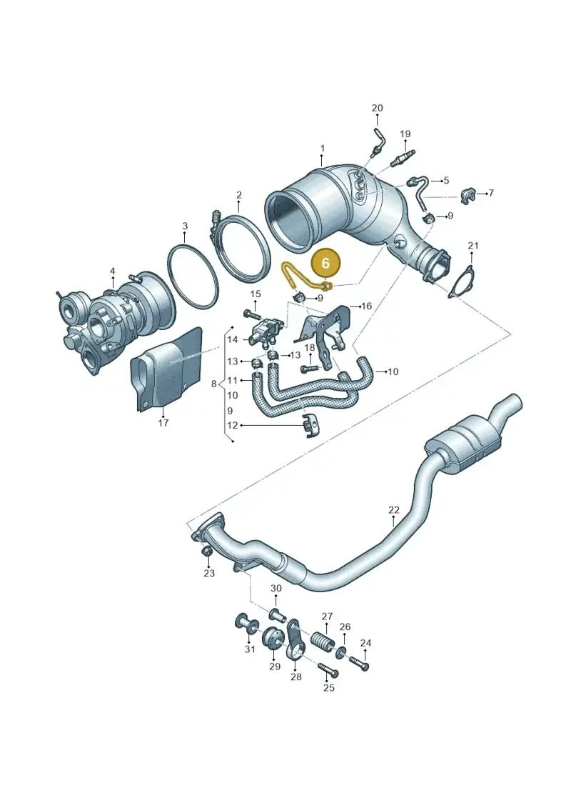 95B131205C — Audi RS4 Avant (2017-2025) diagram 438253495, position 6