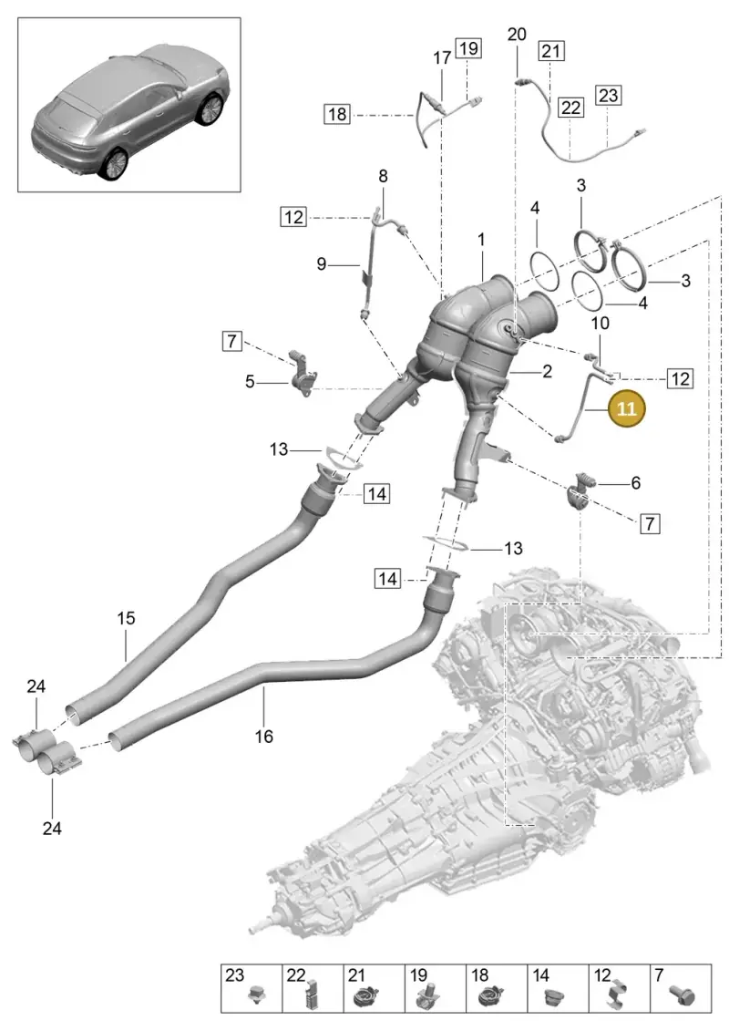 95B131205C — Porsche Macan (2018-2022) diagram p52000130, position 11