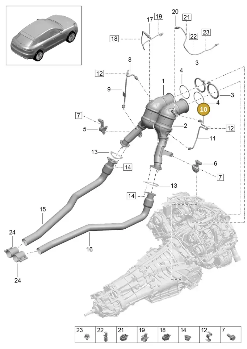 95B131205 — Porsche Macan (2018-2022) diagram p52000130, position 10
