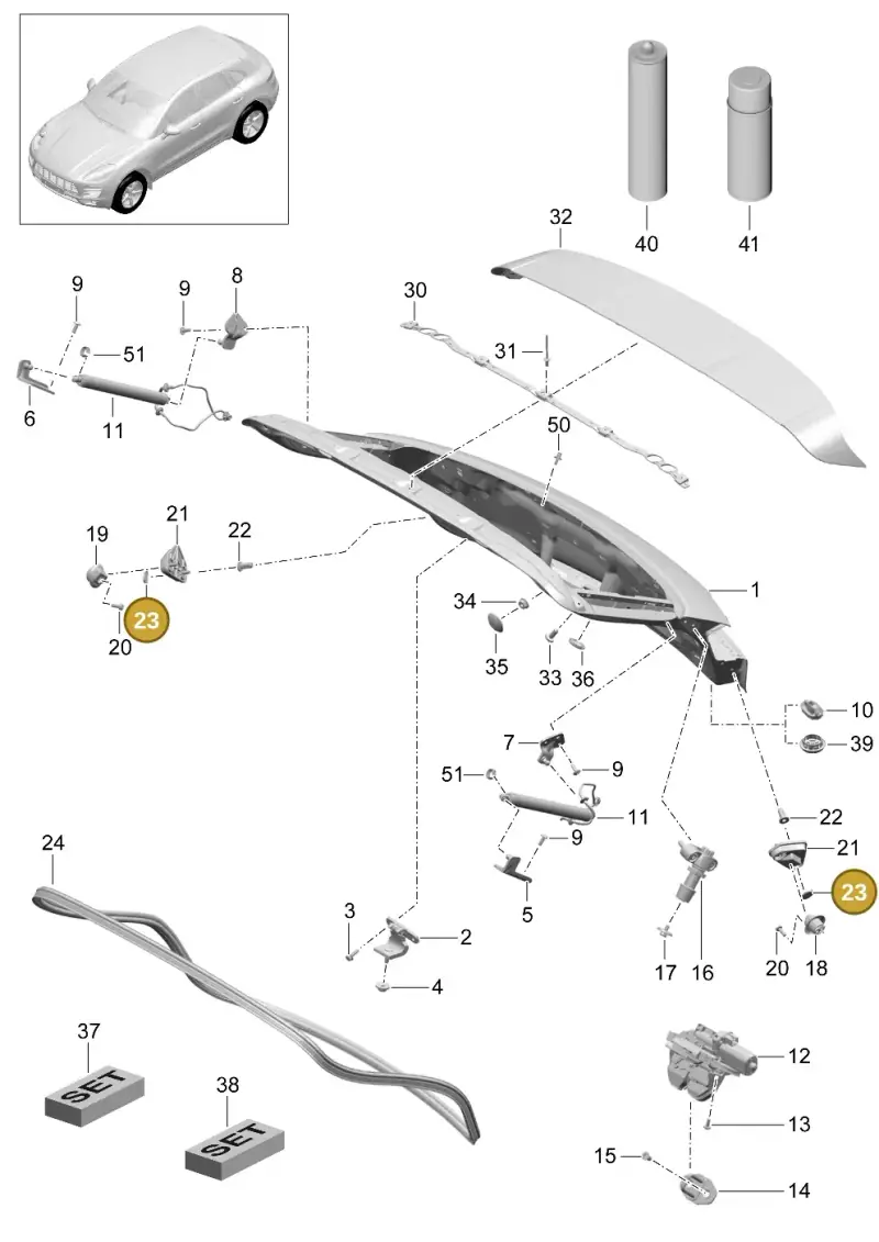 95B827751 — Porsche Macan (2013-2018) diagram p44803005, position 23