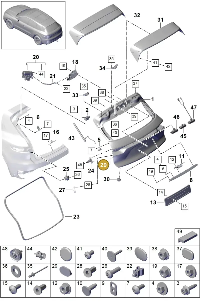 95B827751 — Porsche Cayenne (2017-2023) diagram p51803005, position 29