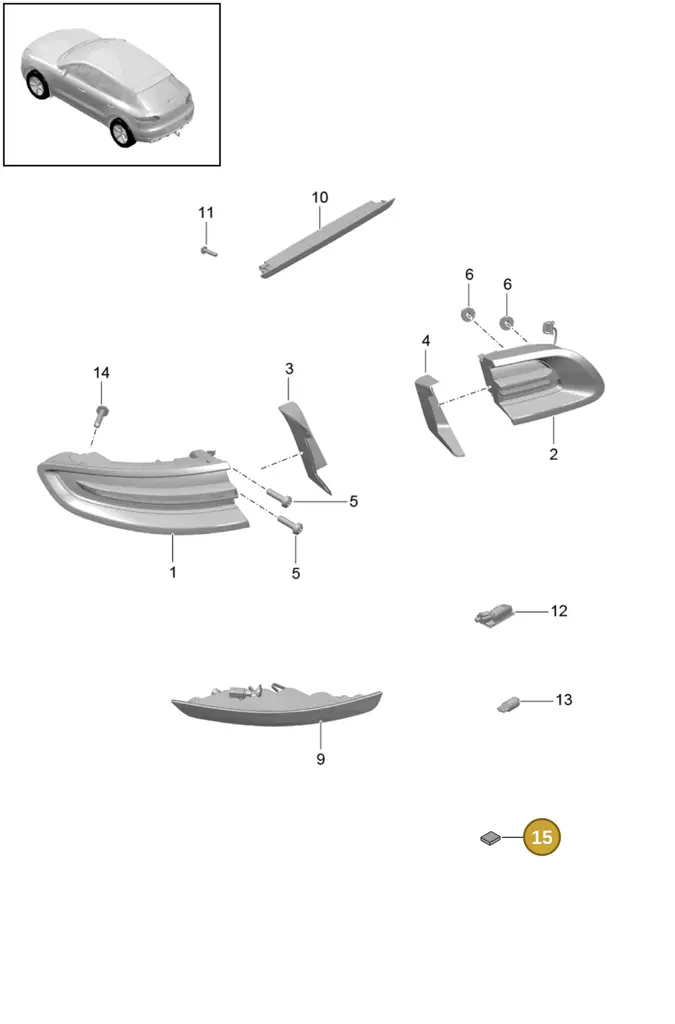 95B915557A — Porsche Macan (2013-2018) diagram p44905010, position 15