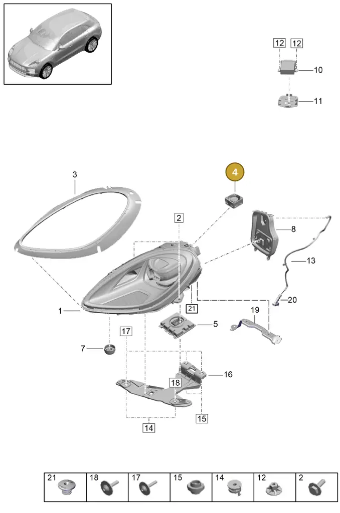 95B941052 — Porsche Macan (2018-2022) diagram p52000001, position 4