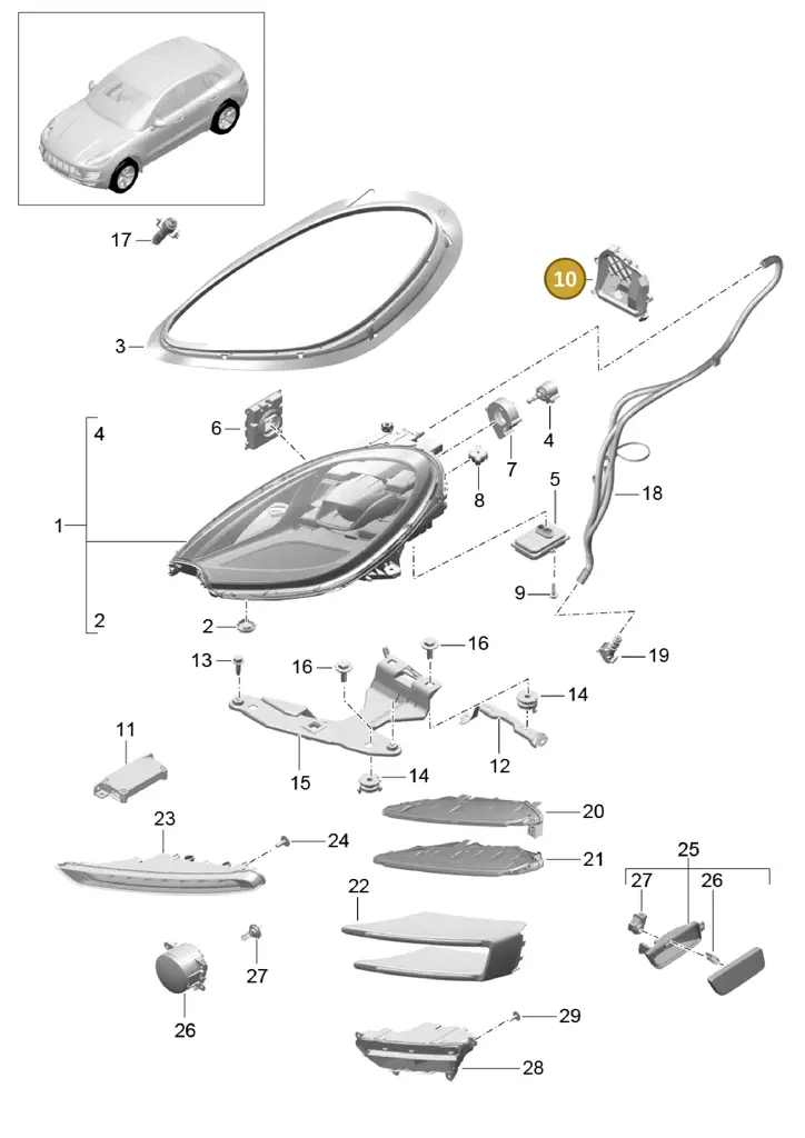 95B941158 — Porsche Macan (2013-2018) diagram p44905000, position 10