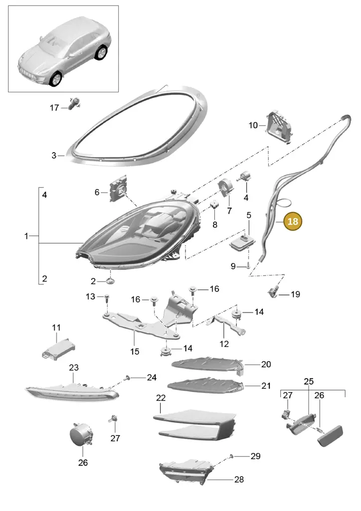 95B941559B — Porsche Macan (2013-2018) diagram p44905000, position 18