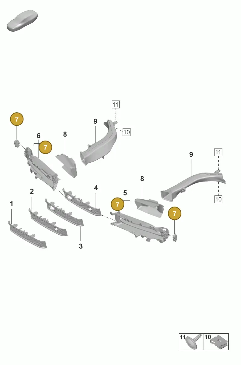 95B965501AA — Porsche Taycan Sport Turismo (2019-2024) diagram p56802100, position 7
