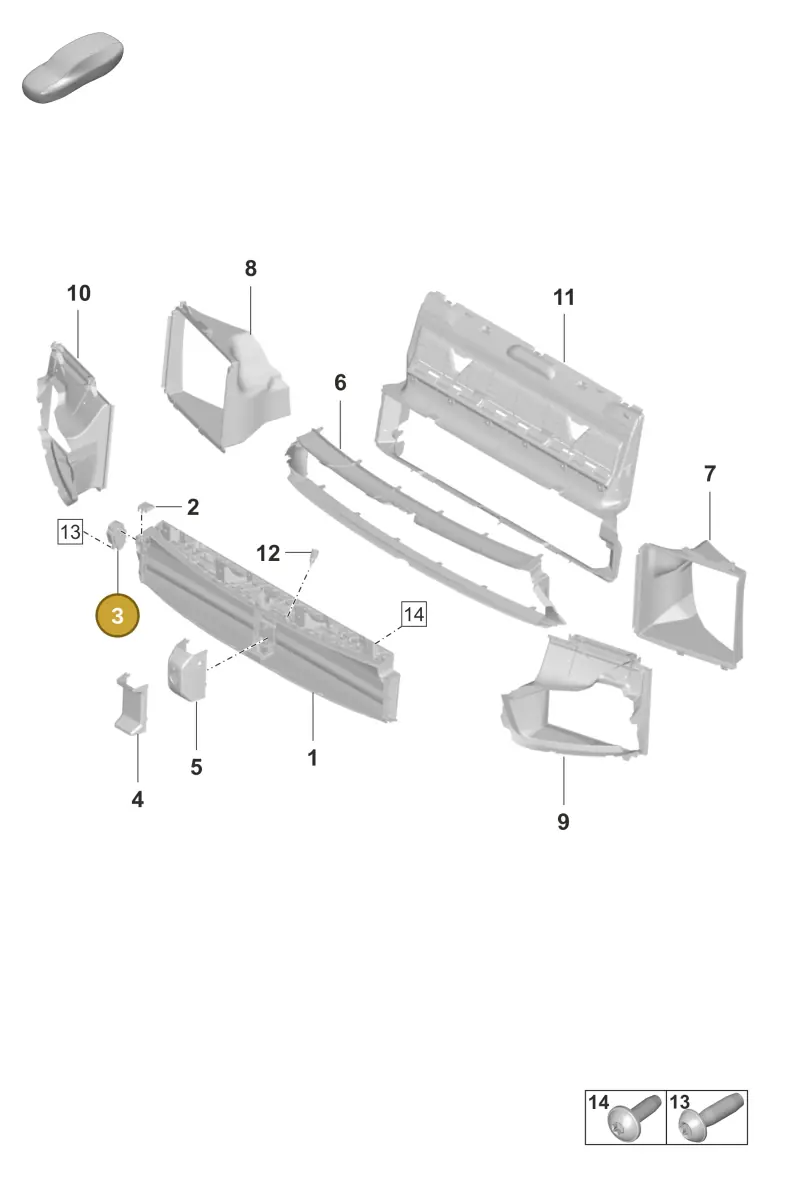 95B965501AA — Porsche Panamera 4 Hybrid (2020-2023) diagram p58802300, position 3