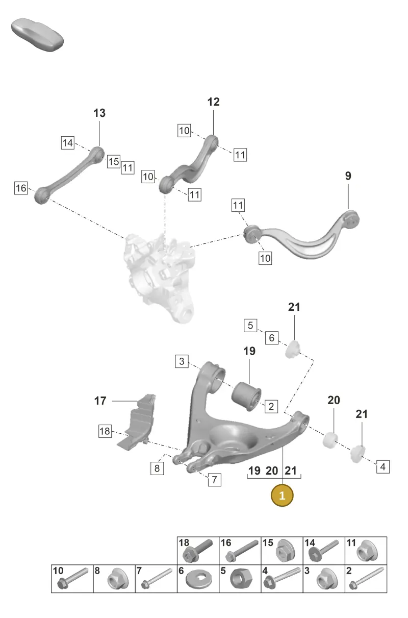 971505312E — Porsche Panamera (2020-2023) diagram p58501050, position 1