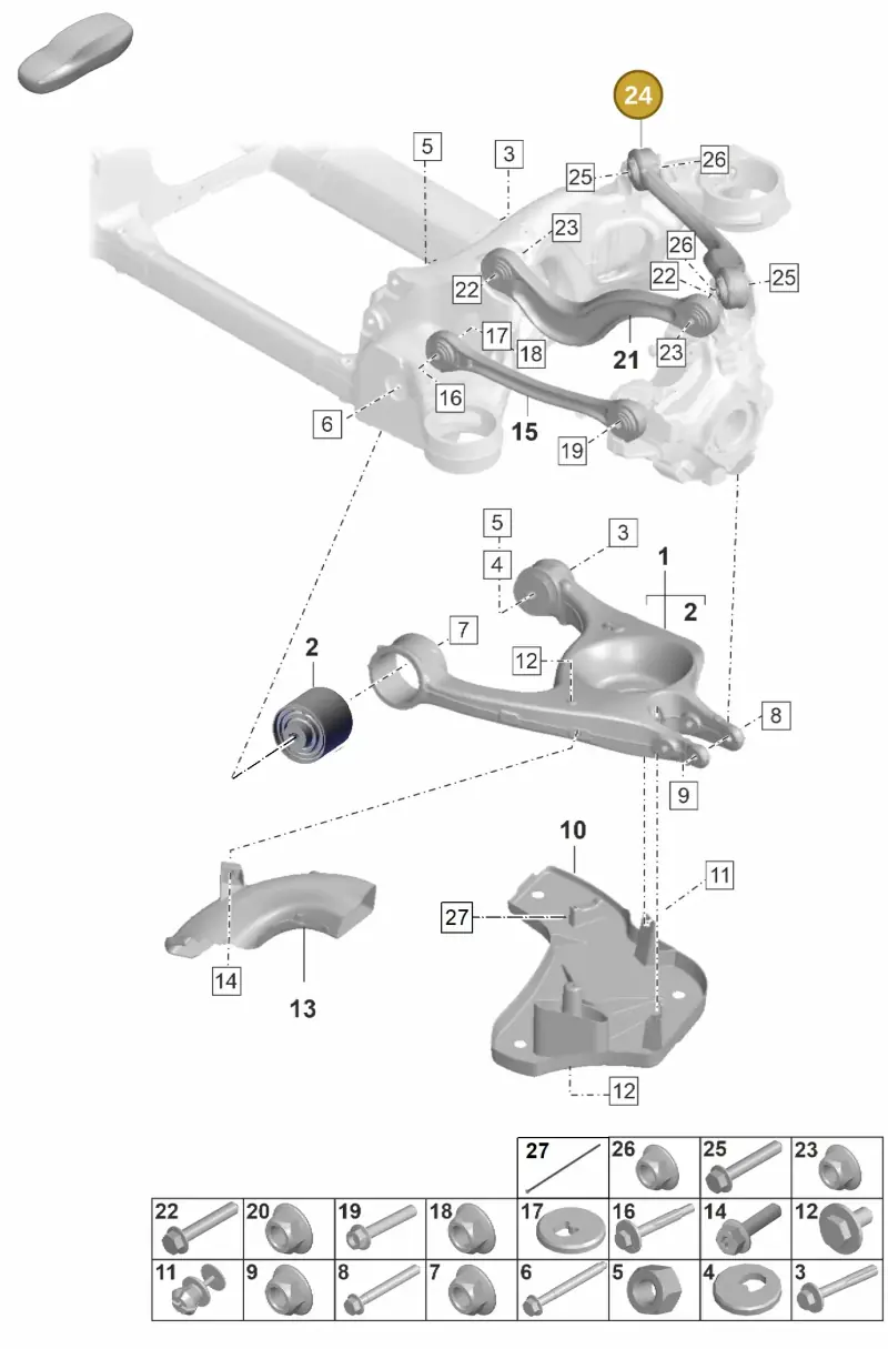 971505397A — Porsche Taycan Sport Turismo (2023-2025) diagram p56501055, position 24