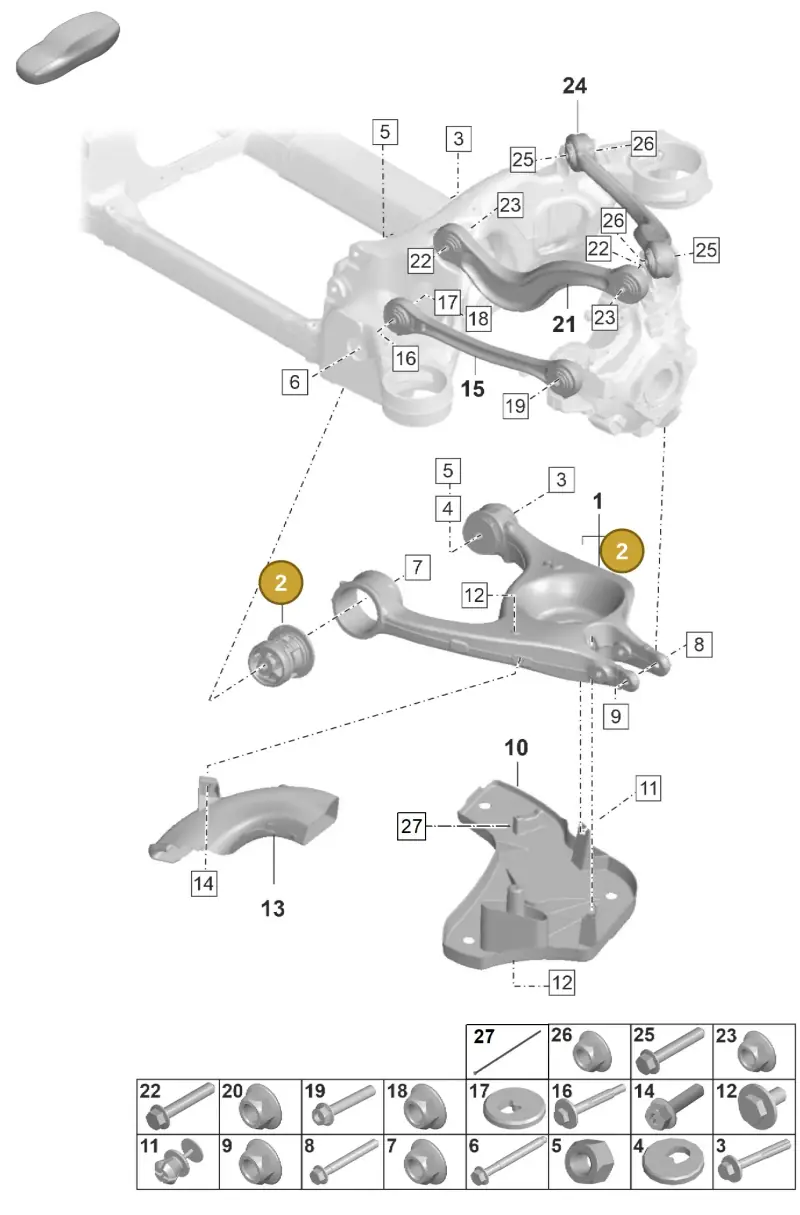 971505544 — Porsche Taycan Sport Turismo (2019-2024) diagram p56501050, position 2