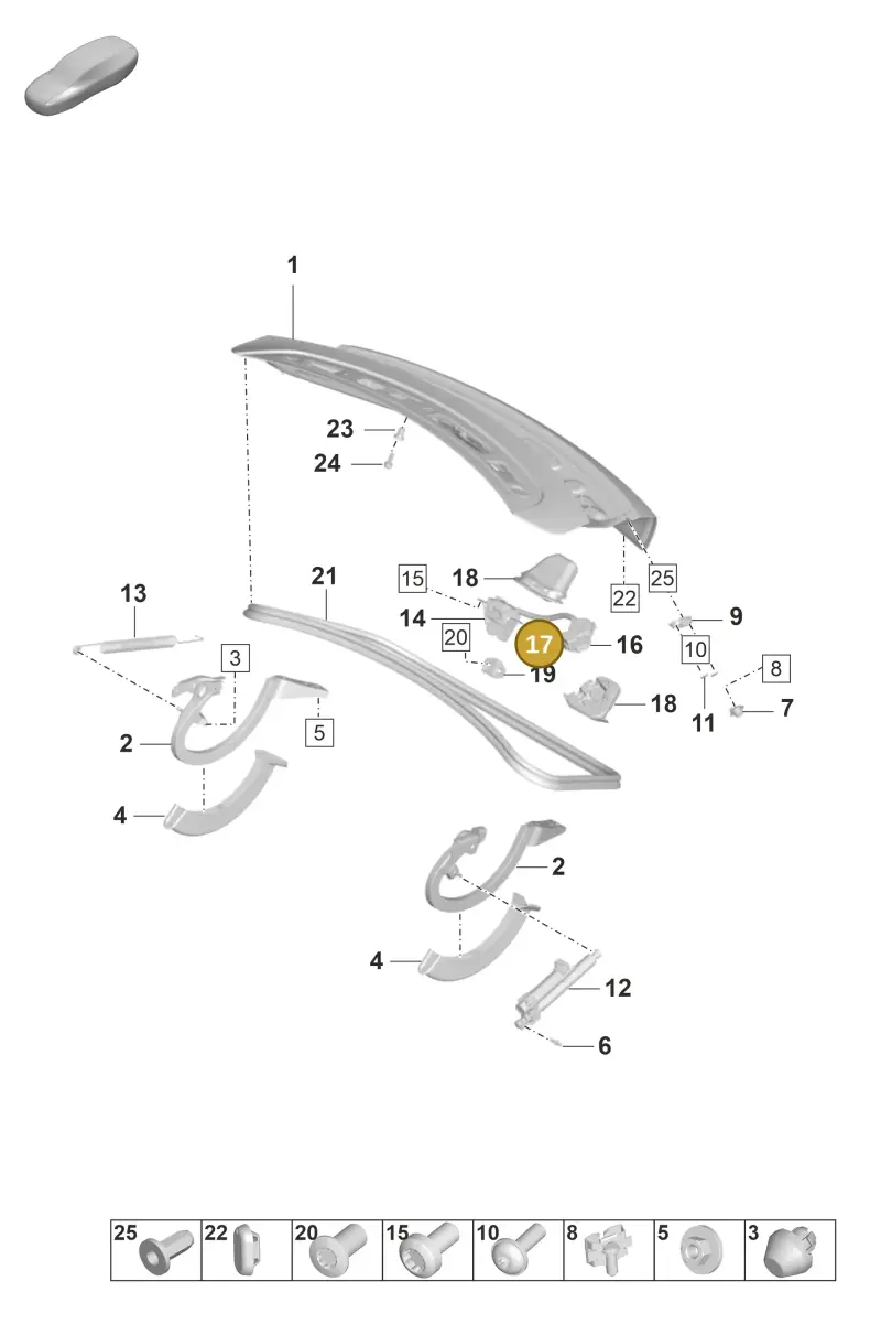 971827535A — Porsche Taycan Sport Turismo (2019-2024) diagram p56803010, position 17