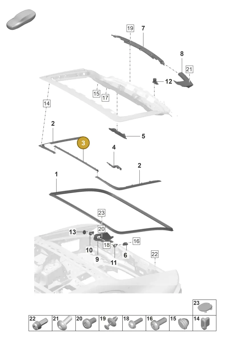 971827594 — Porsche Panamera (2020-2023) diagram p58803110, position 3