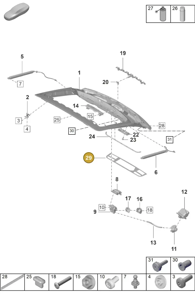 971853041AOK1 — Porsche Panamera (2020-2023) diagram p58803100, position 29