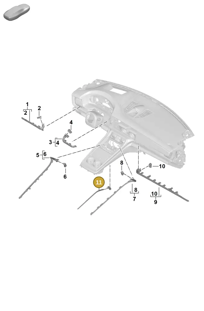976947199B — Porsche Panamera (2023-2025) diagram p62905400, position 11