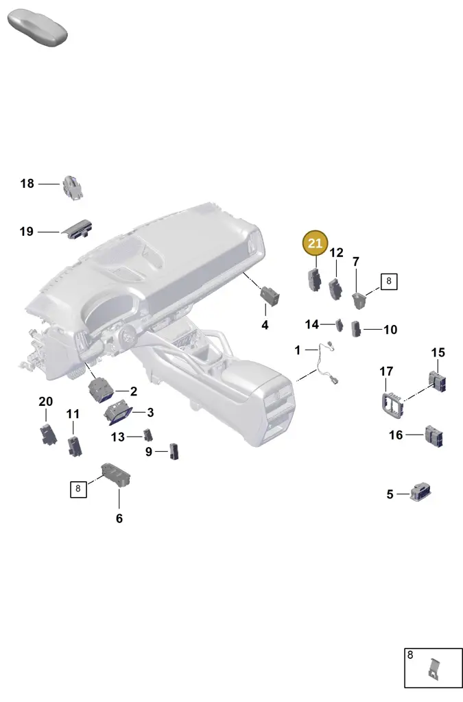 976962125C6N3 — Porsche Cayenne Coupe (2023-2023) diagram p60905400, position 21