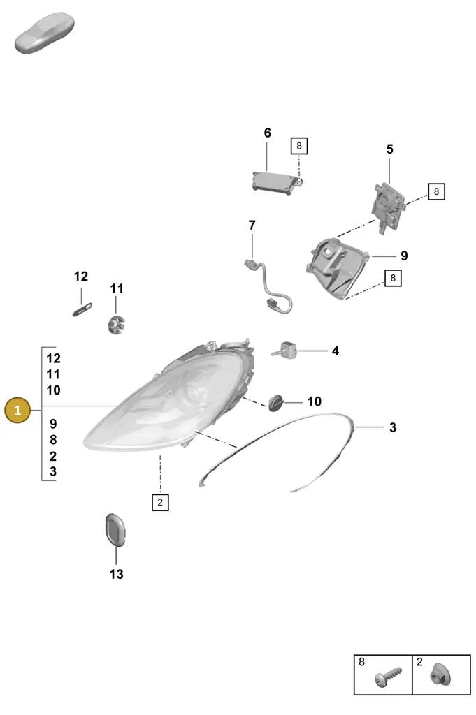 982941019B — Porsche Boxster Spyder (2019-2020) diagram p55905000, position 1