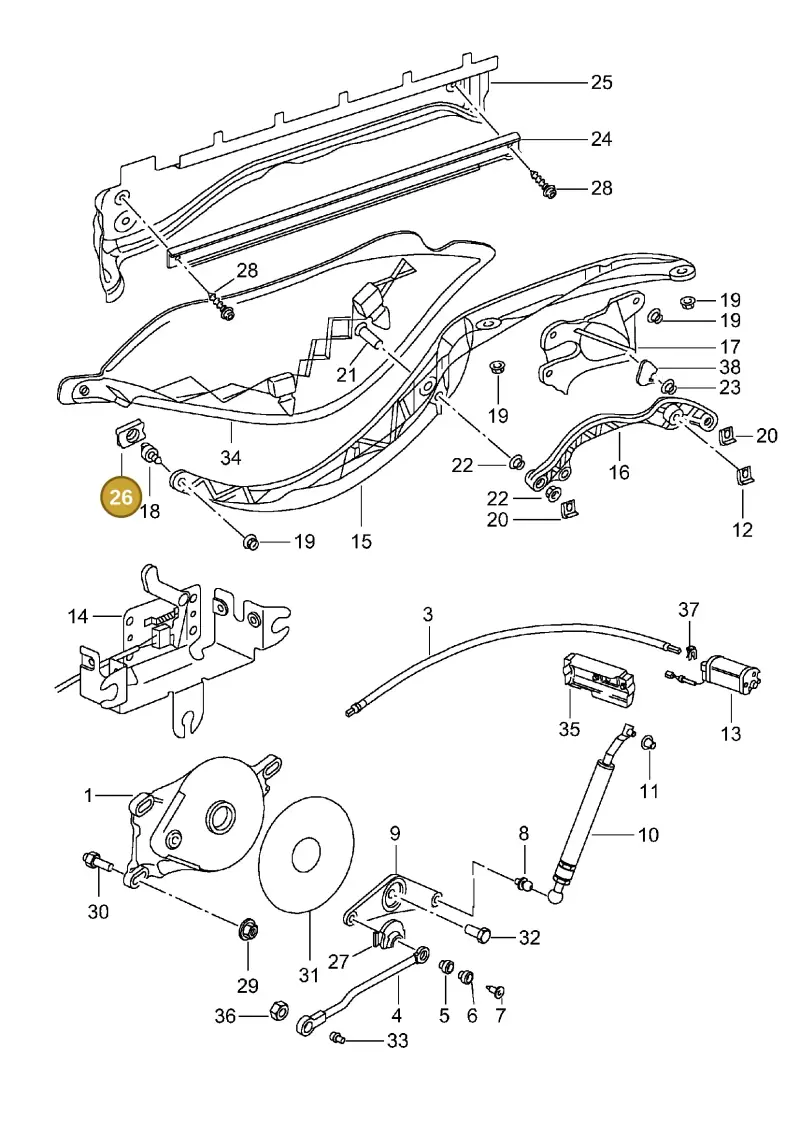 98656157701 — Porsche Boxster S (1996-2004) diagram p20811012, position 26