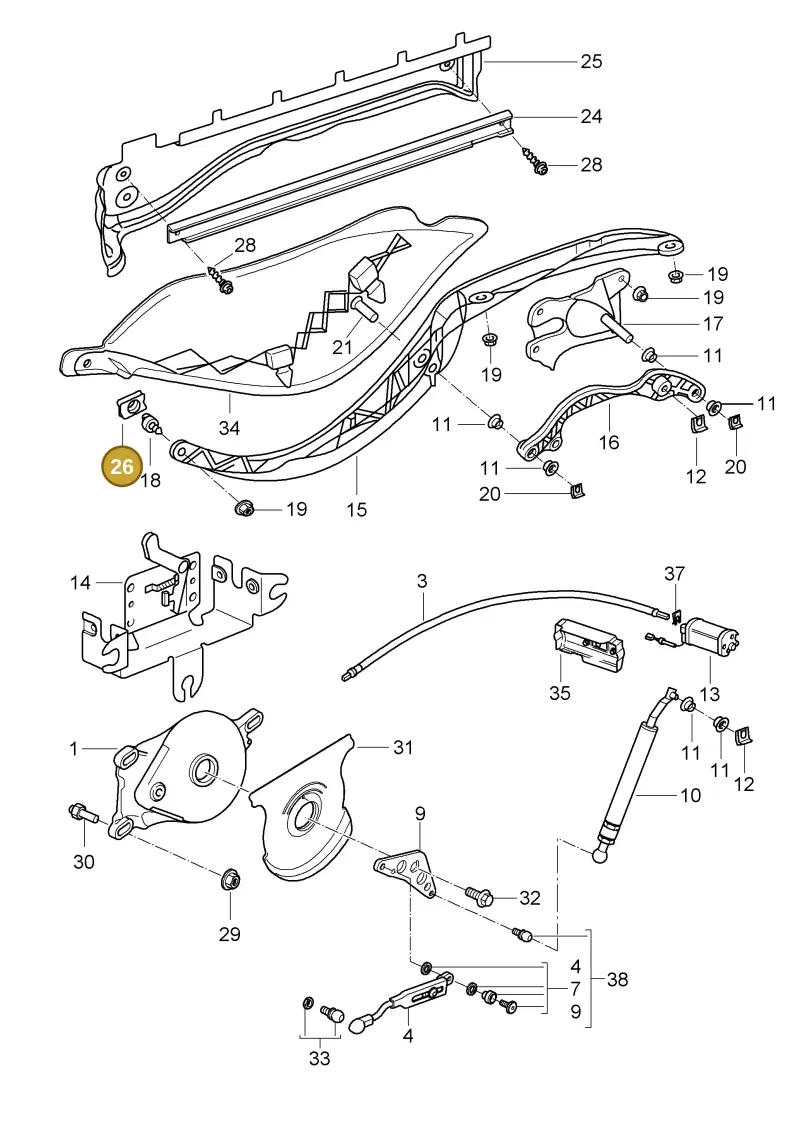 98656157701 — Porsche Boxster S (2004-2008) diagram p27811012, position 26