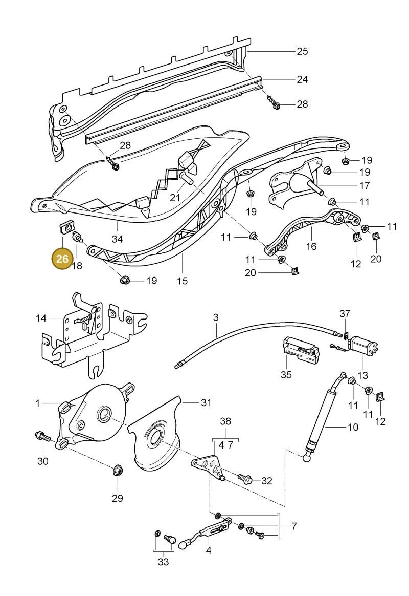 98656157701 — Porsche Boxster S (2008-2012) diagram p33811012, position 26
