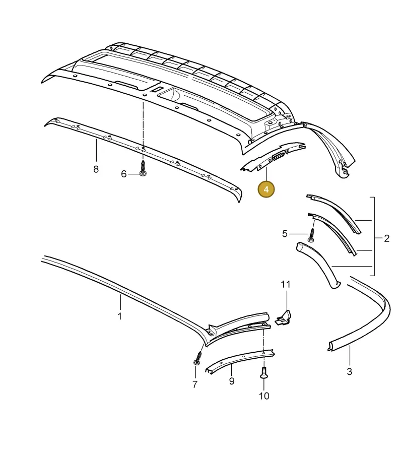 98756111501 — Porsche Boxster S (2008-2012) diagram p33811010, position 4